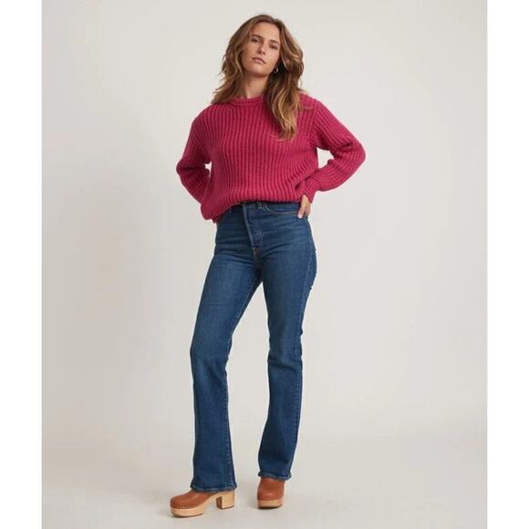 Marine Layer Sweater Oversized Crewneck Knit Merino Wool Blend Rose Violet NWT S - Picture 3 of 9